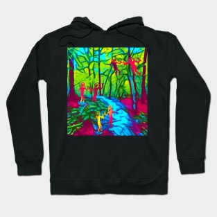 Playful Red Forest Imps Hoodie